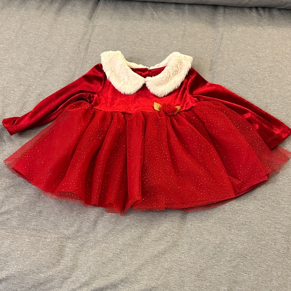 Marmellata Red‎ Velvet Kids Costume with Fluffy Collar